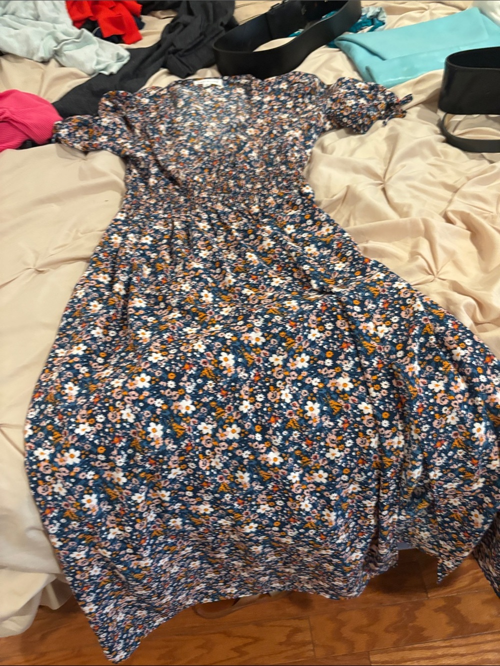Socialite Navy Floral Midi Dress